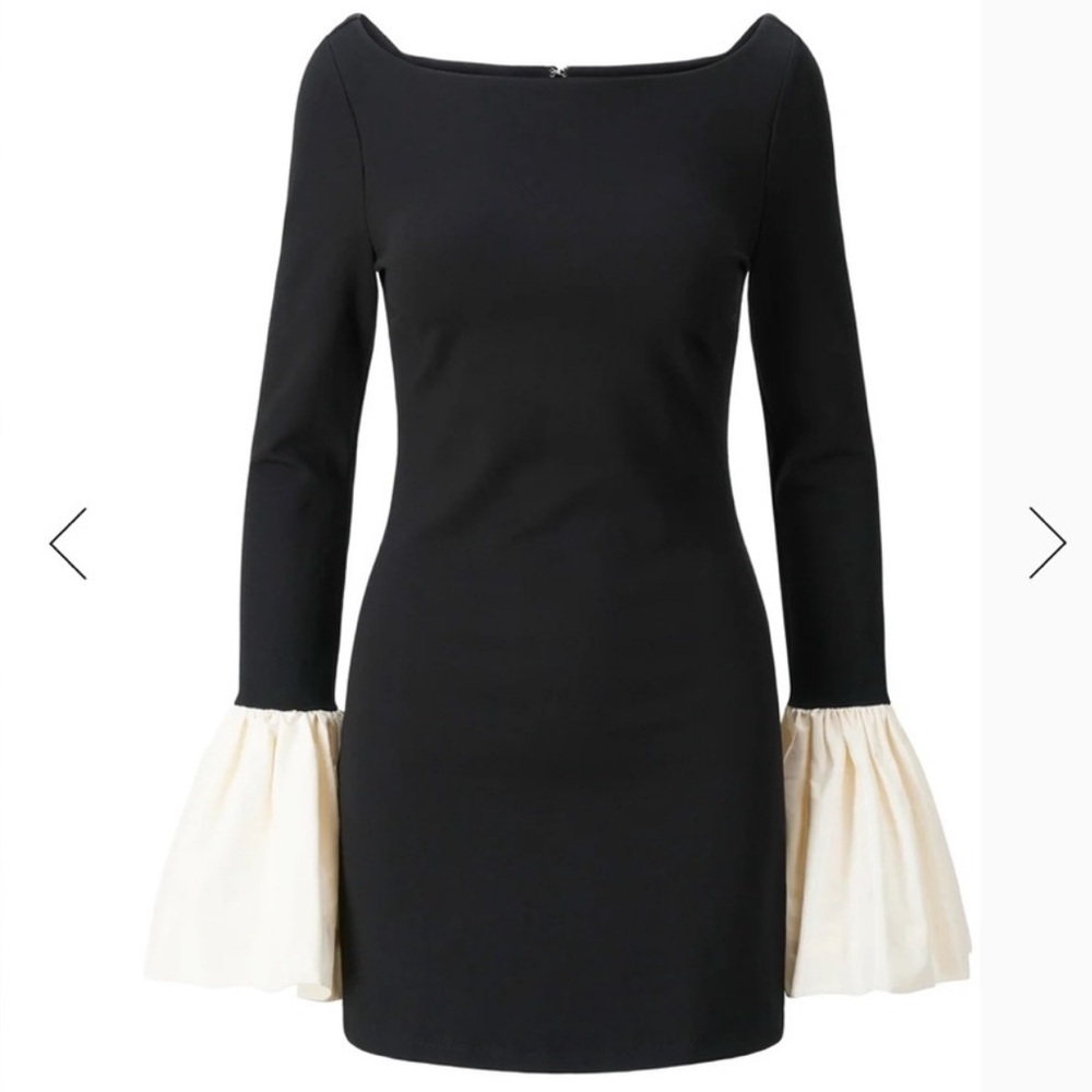Staud Hawthorne Taffeta-Trimmed Stretch-Ponte Mini Dress